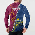 Custom Cowboys And Broncos Rugby Button Sweatshirt Dynamic Style