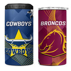 Cowboys And Broncos Rugby 4 in 1 Can Cooler Tumbler Dynamic Style