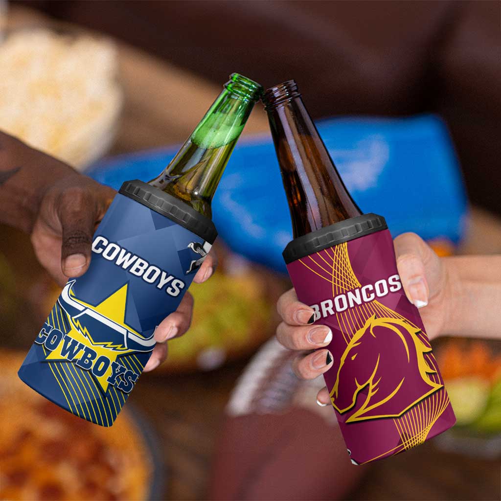 Cowboys And Broncos Rugby 4 in 1 Can Cooler Tumbler Dynamic Style