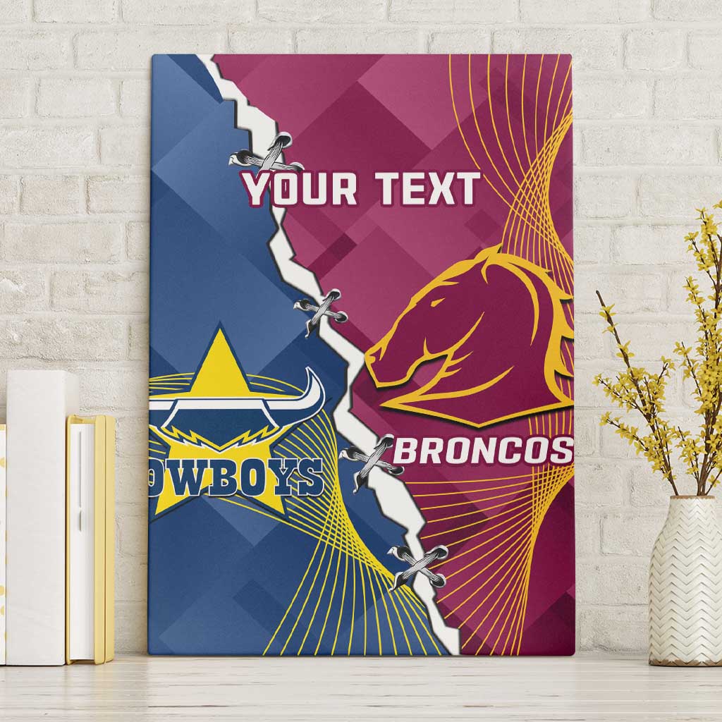 Custom Cowboys And Broncos Rugby Canvas Wall Art Dynamic Style