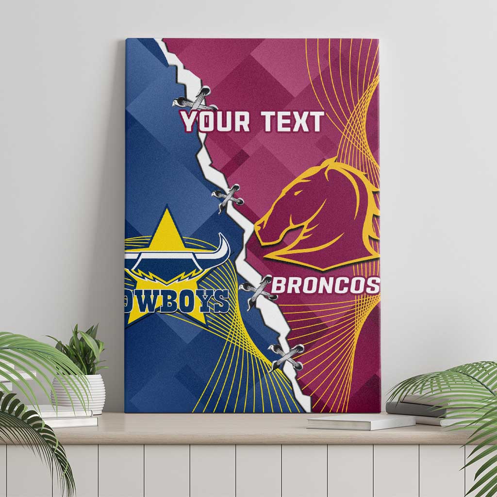 Custom Cowboys And Broncos Rugby Canvas Wall Art Dynamic Style