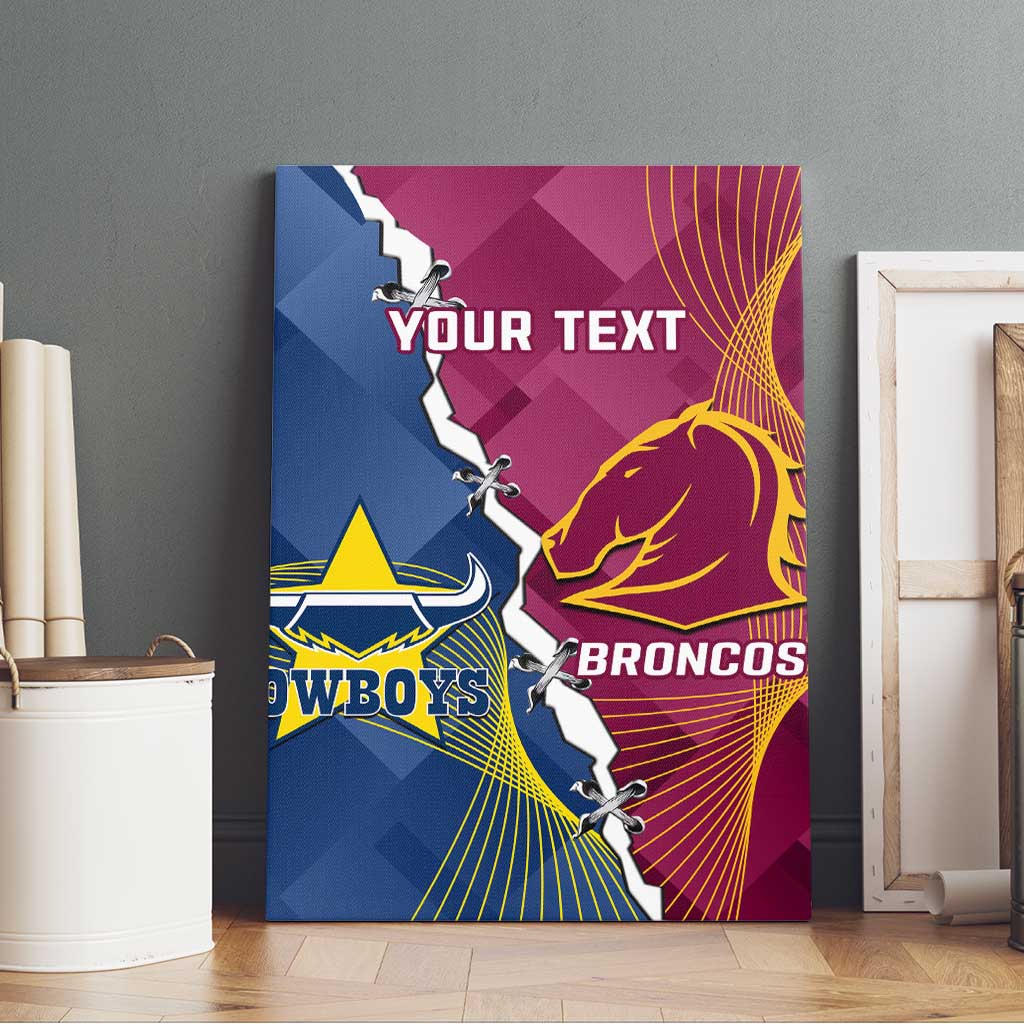 Custom Cowboys And Broncos Rugby Canvas Wall Art Dynamic Style