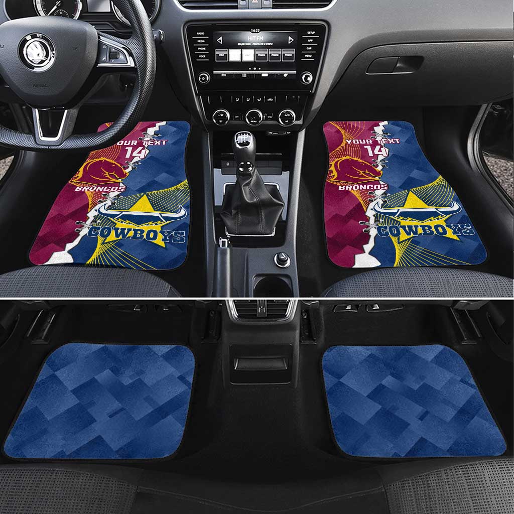 Custom Cowboys And Broncos Rugby Car Mats Dynamic Style
