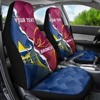 Custom Cowboys And Broncos Rugby Car Seat Cover Dynamic Style