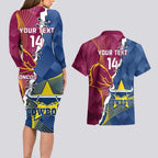 Custom Cowboys And Broncos Rugby Couples Matching Long Sleeve Bodycon Dress and Hawaiian Shirt Dynamic Style