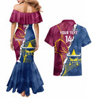 Custom Cowboys And Broncos Rugby Couples Matching Mermaid Dress and Hawaiian Shirt Dynamic Style