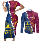 Custom Cowboys And Broncos Rugby Couples Matching Short Sleeve Bodycon Dress and Long Sleeve Button Shirt Dynamic Style