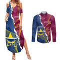 Custom Cowboys And Broncos Rugby Couples Matching Summer Maxi Dress and Long Sleeve Button Shirt Dynamic Style