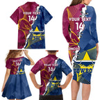 Custom Cowboys And Broncos Rugby Family Matching Long Sleeve Bodycon Dress and Hawaiian Shirt Dynamic Style