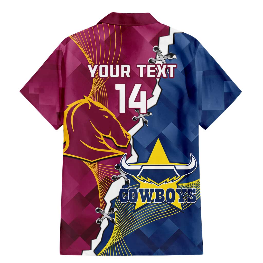 Custom Cowboys And Broncos Rugby Family Matching Mermaid Dress and Hawaiian Shirt Dynamic Style
