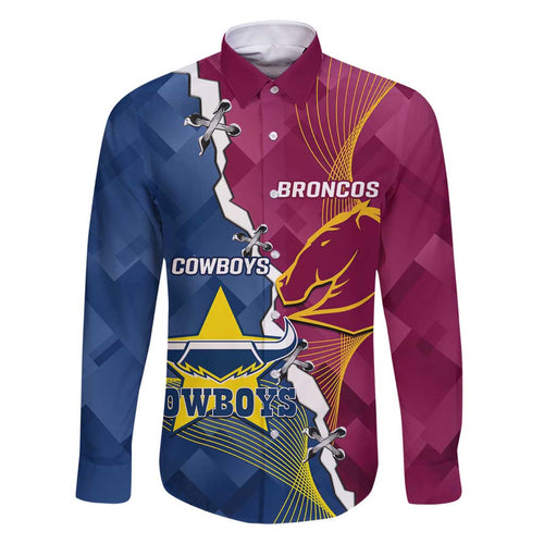 Custom Cowboys And Broncos Rugby Family Matching Mermaid Dress and Hawaiian Shirt Dynamic Style