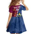 Custom Cowboys And Broncos Rugby Family Matching Off The Shoulder Long Sleeve Dress and Hawaiian Shirt Dynamic Style