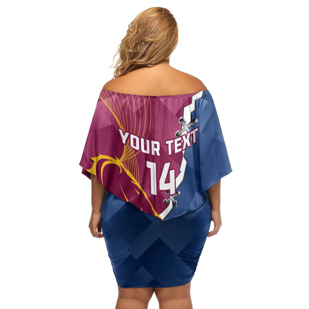 Custom Cowboys And Broncos Rugby Family Matching Off Shoulder Short Dress and Hawaiian Shirt Dynamic Style