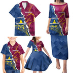Custom Cowboys And Broncos Rugby Family Matching Puletasi and Hawaiian Shirt Dynamic Style