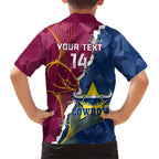 Custom Cowboys And Broncos Rugby Family Matching Short Sleeve Bodycon Dress and Hawaiian Shirt Dynamic Style
