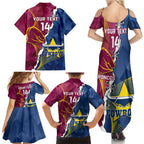 Custom Cowboys And Broncos Rugby Family Matching Summer Maxi Dress and Hawaiian Shirt Dynamic Style