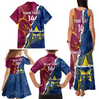 Custom Cowboys And Broncos Rugby Family Matching Tank Maxi Dress and Hawaiian Shirt Dynamic Style