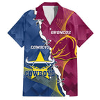Custom Cowboys And Broncos Rugby Family Matching Tank Maxi Dress and Hawaiian Shirt Dynamic Style