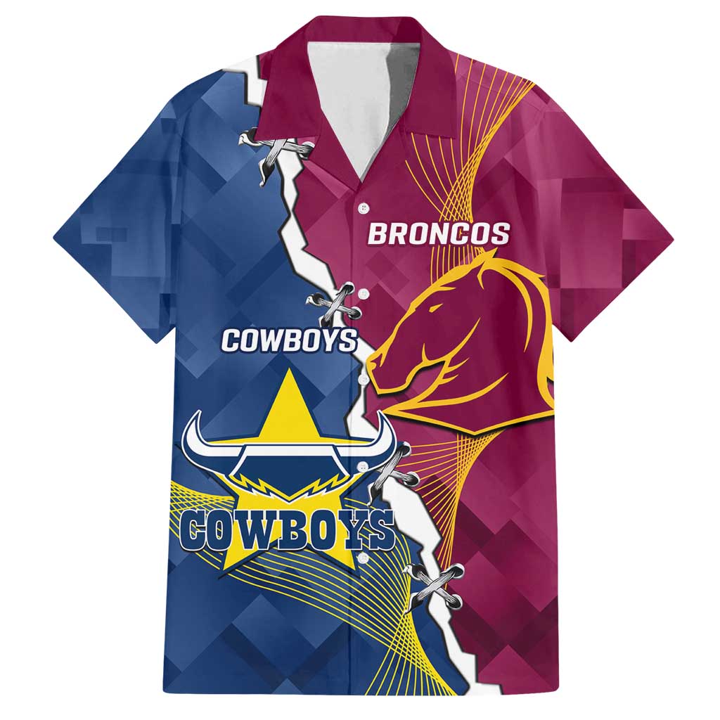 Custom Cowboys And Broncos Rugby Family Matching Tank Maxi Dress and Hawaiian Shirt Dynamic Style