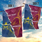 Custom Cowboys And Broncos Rugby Garden Flag Dynamic Style
