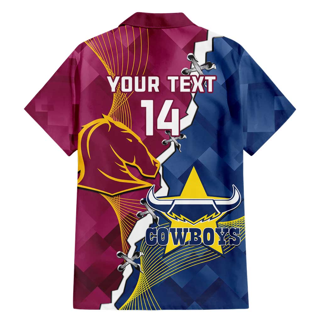Custom Cowboys And Broncos Rugby Hawaiian Shirt Dynamic Style