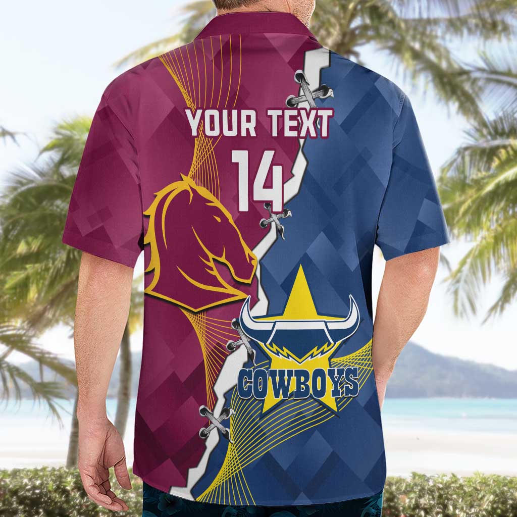 Custom Cowboys And Broncos Rugby Hawaiian Shirt Dynamic Style