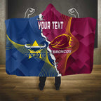 Custom Cowboys And Broncos Rugby Hooded Blanket Dynamic Style