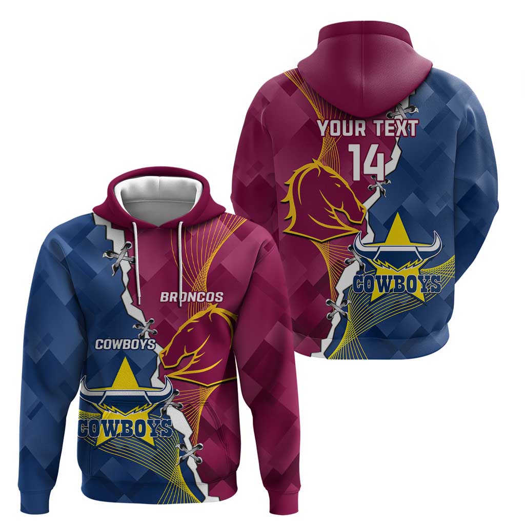 Custom Cowboys And Broncos Rugby Hoodie Dynamic Style