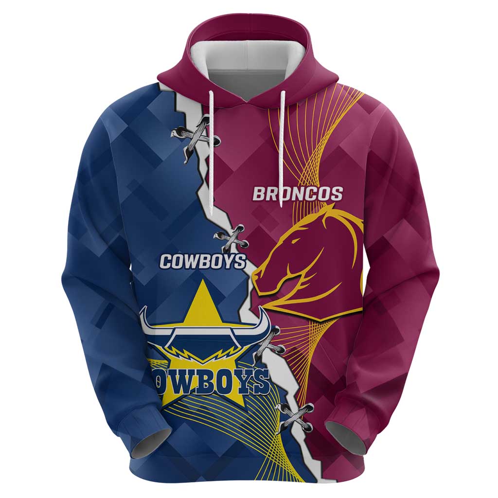 Custom Cowboys And Broncos Rugby Hoodie Dynamic Style