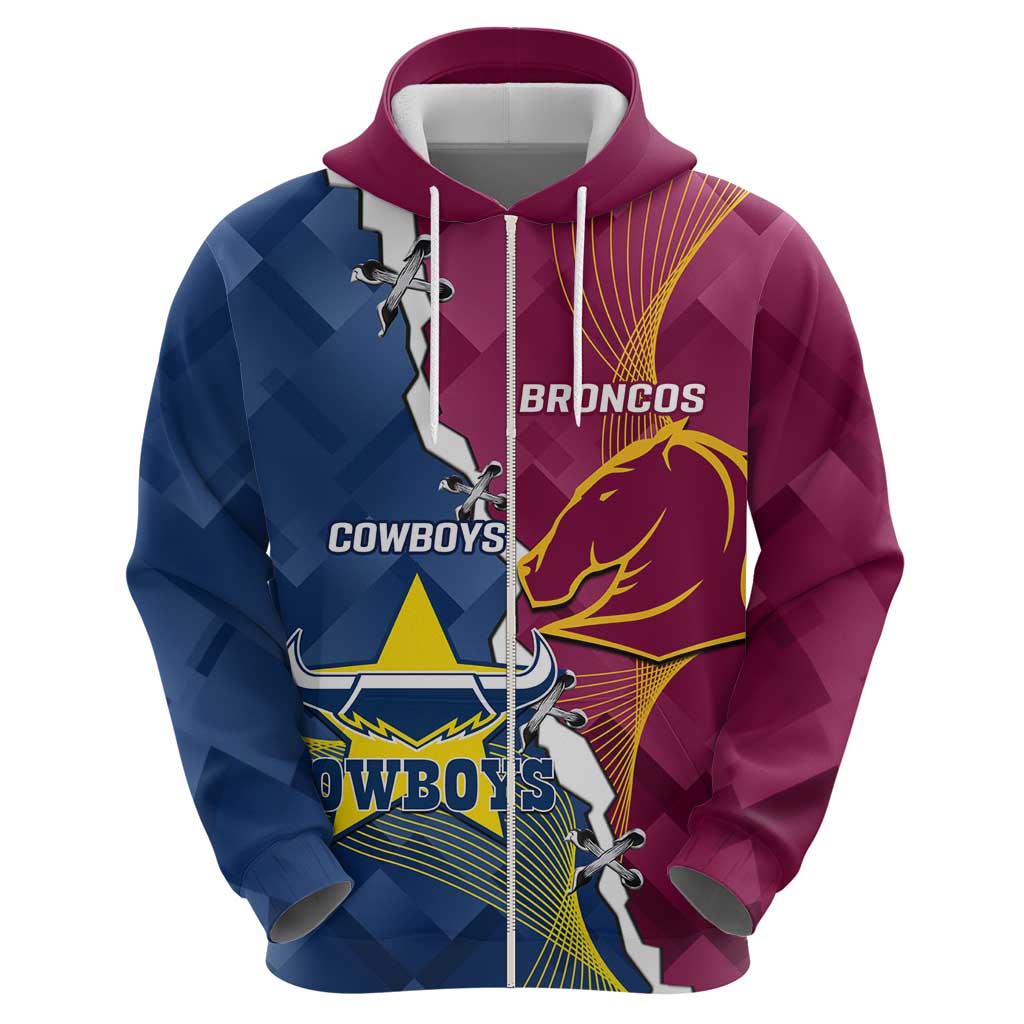 Custom Cowboys And Broncos Rugby Hoodie Dynamic Style