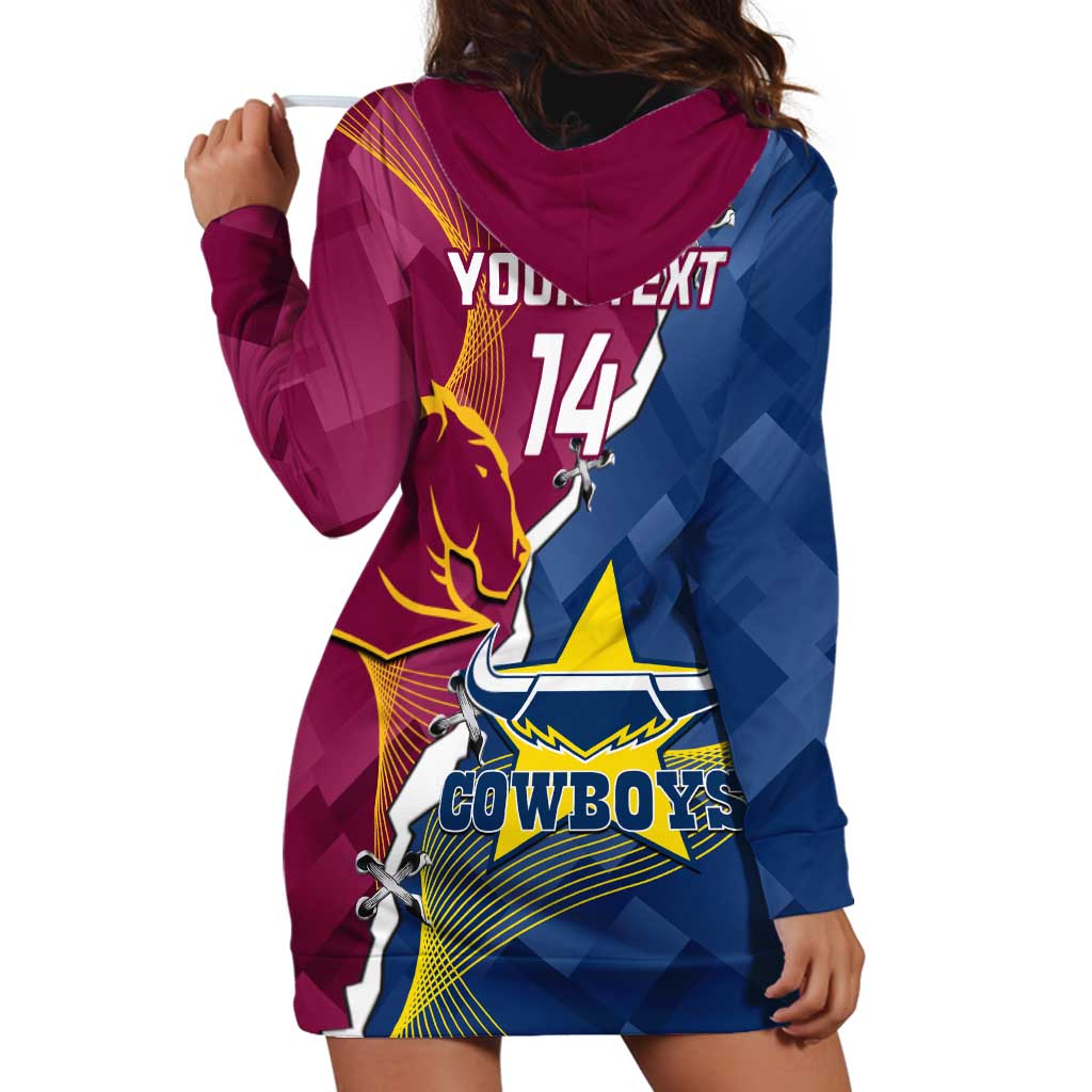 Custom Cowboys And Broncos Rugby Hoodie Dress Dynamic Style