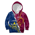 Custom Cowboys And Broncos Rugby Kid Hoodie Dynamic Style