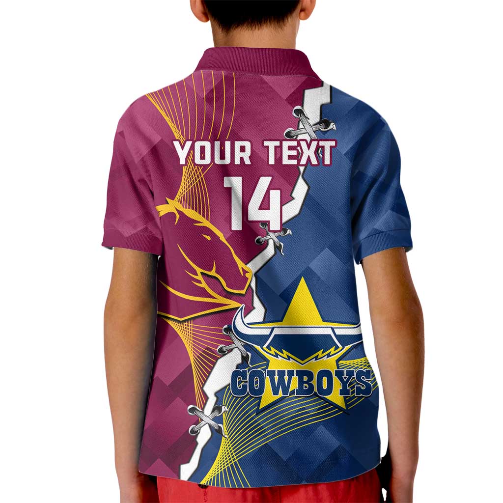 Custom Cowboys And Broncos Rugby Kid Polo Shirt Dynamic Style