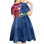 Custom Cowboys And Broncos Rugby Kid Short Sleeve Dress Dynamic Style