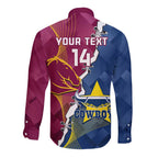 Custom Cowboys And Broncos Rugby Long Sleeve Button Shirt Dynamic Style