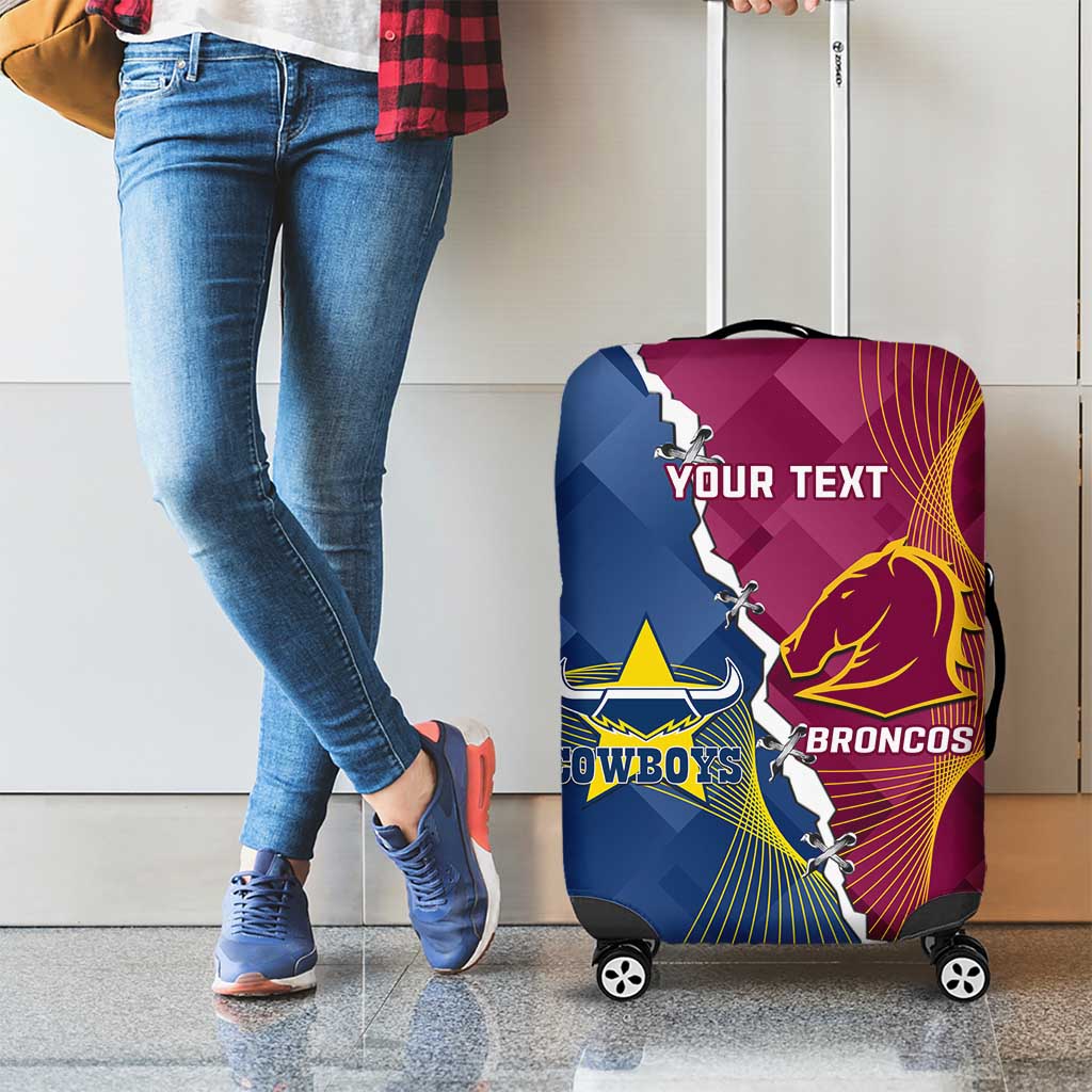 Custom Cowboys And Broncos Rugby Luggage Cover Dynamic Style