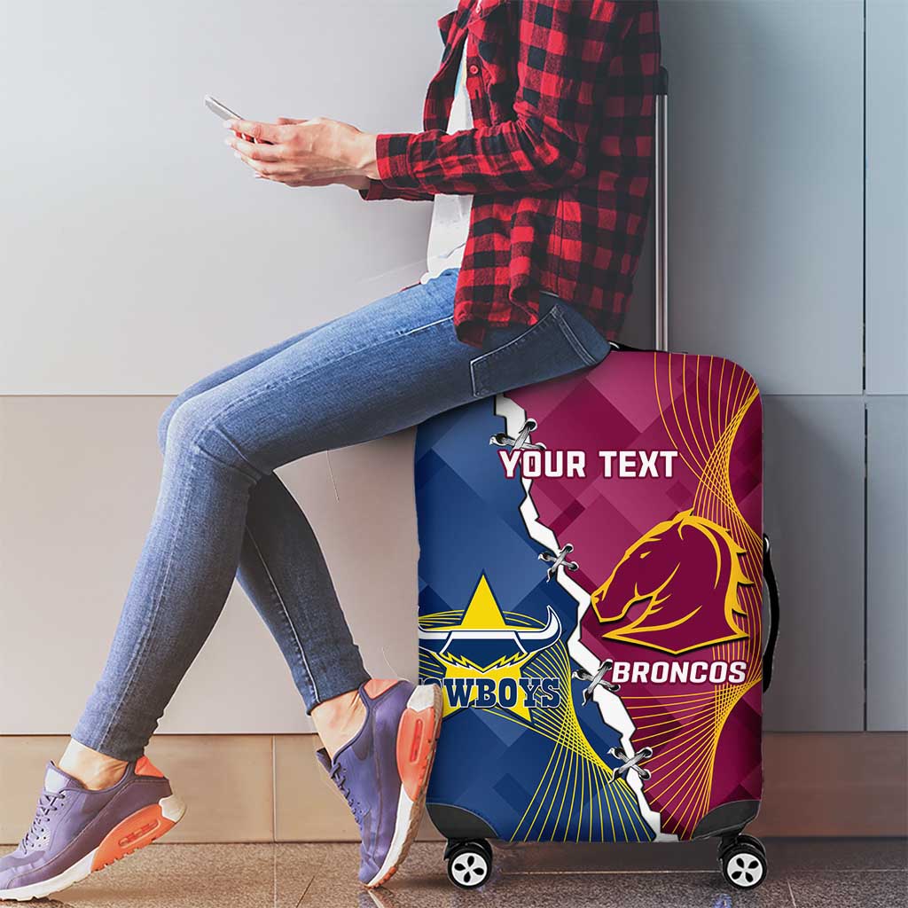 Custom Cowboys And Broncos Rugby Luggage Cover Dynamic Style