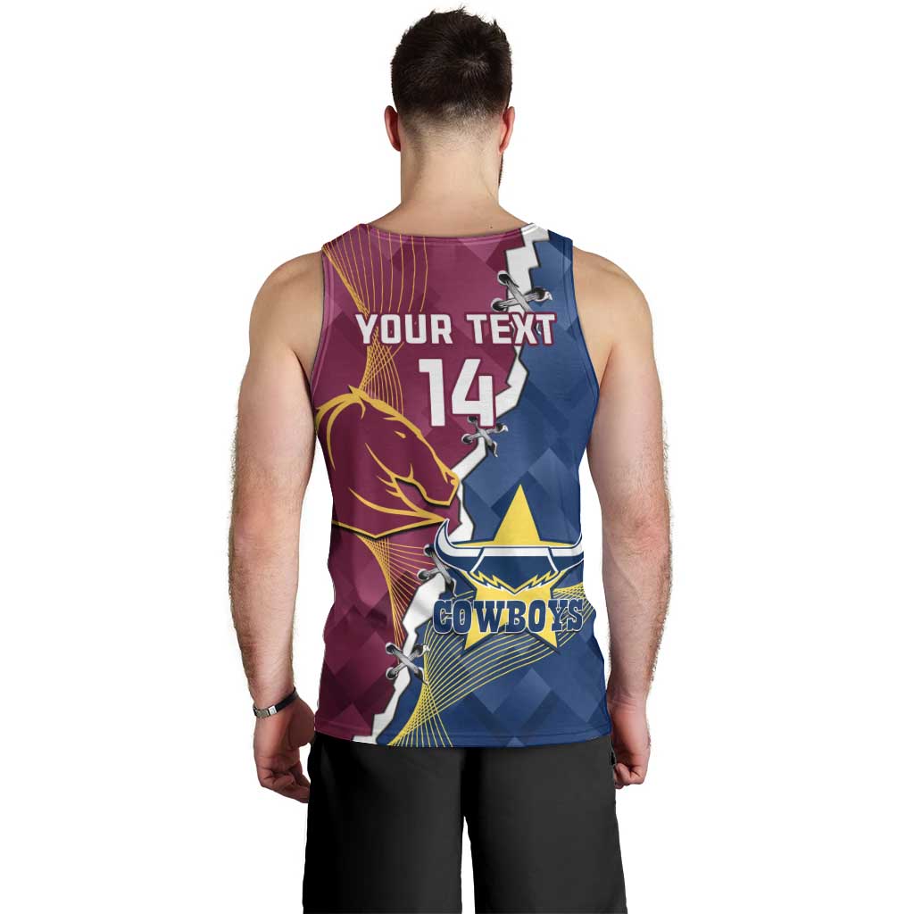 Custom Cowboys And Broncos Rugby Men Tank Top Dynamic Style