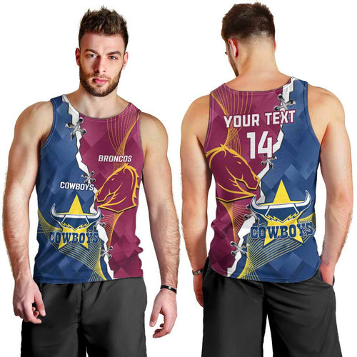 Custom Cowboys And Broncos Rugby Men Tank Top Dynamic Style