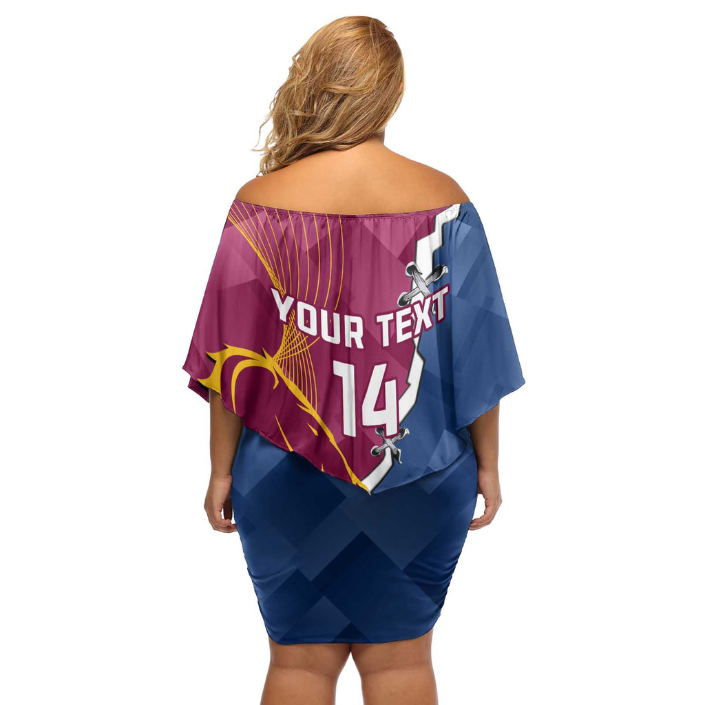 Custom Cowboys And Broncos Rugby Off Shoulder Short Dress Dynamic Style