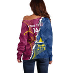 Custom Cowboys And Broncos Rugby Off Shoulder Sweater Dynamic Style