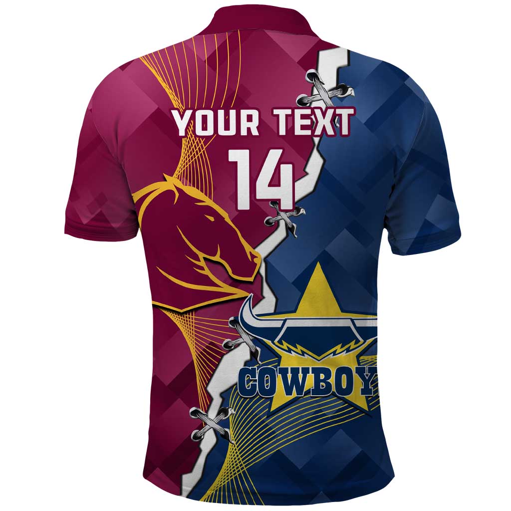 Custom Cowboys And Broncos Rugby Polo Shirt Dynamic Style