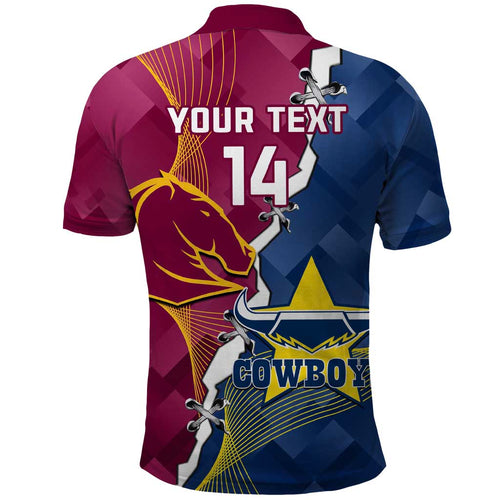 Custom Cowboys And Broncos Rugby Polo Shirt Dynamic Style