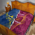 Custom Cowboys And Broncos Rugby Quilt Dynamic Style