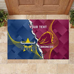 Custom Cowboys And Broncos Rugby Rubber Doormat Dynamic Style
