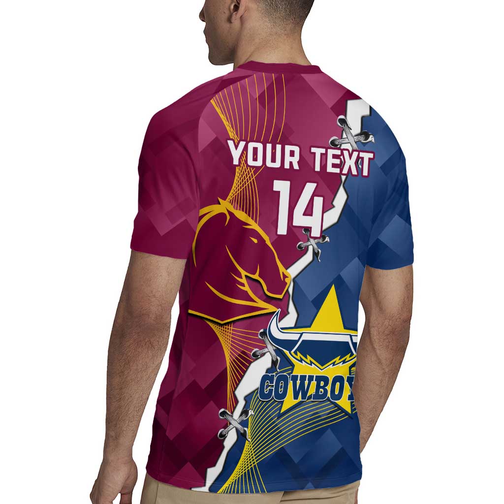 Custom Cowboys And Broncos Rugby Rugby Jersey Dynamic Style