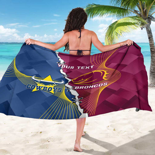 Custom Cowboys And Broncos Rugby Sarong Dynamic Style