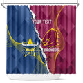 Custom Cowboys And Broncos Rugby Shower Curtain Dynamic Style