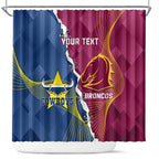 Custom Cowboys And Broncos Rugby Shower Curtain Dynamic Style