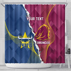 Custom Cowboys And Broncos Rugby Shower Curtain Dynamic Style
